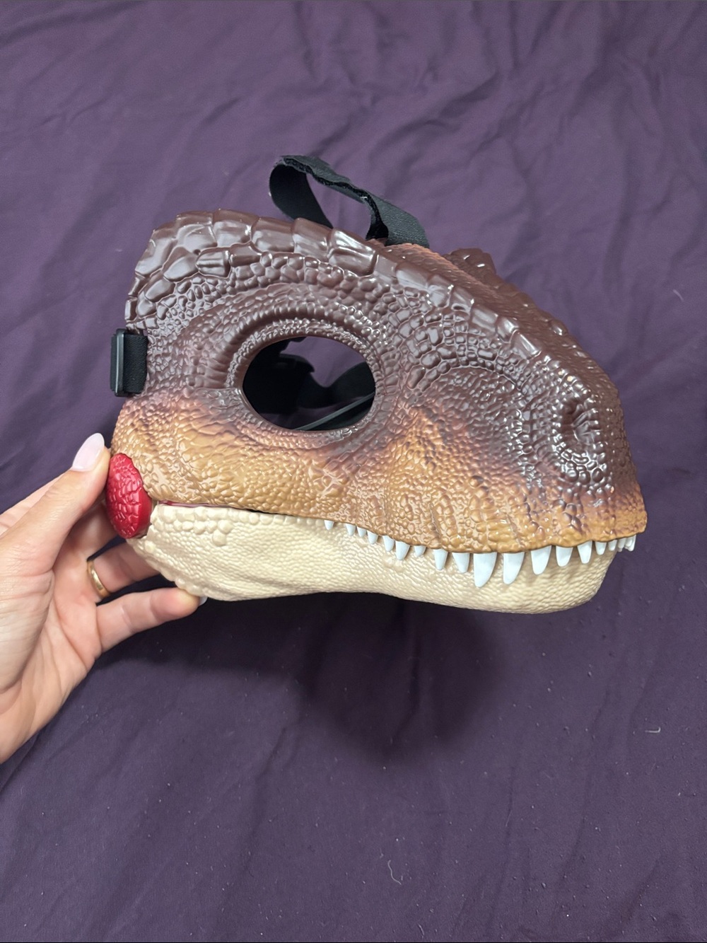 Dinosaur Face Mask - Brown/Beige